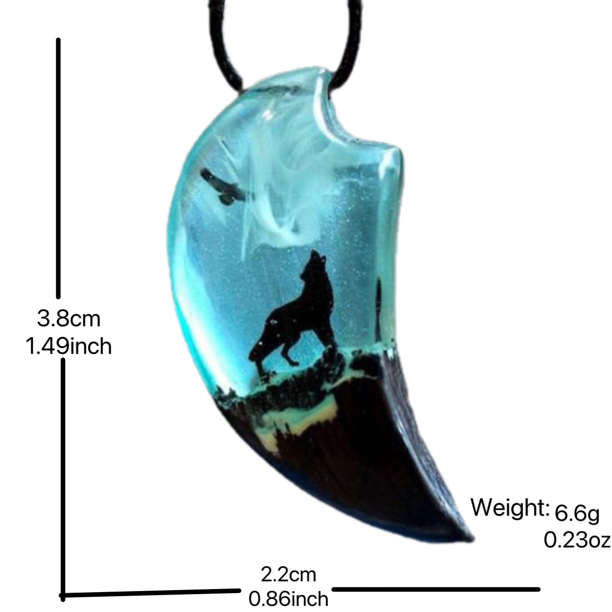 Wholesale Resin Snow Wolf Transparent Necklace